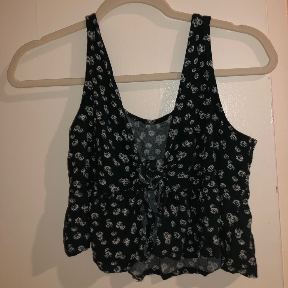 Pacsun dark green tank top - tie in front